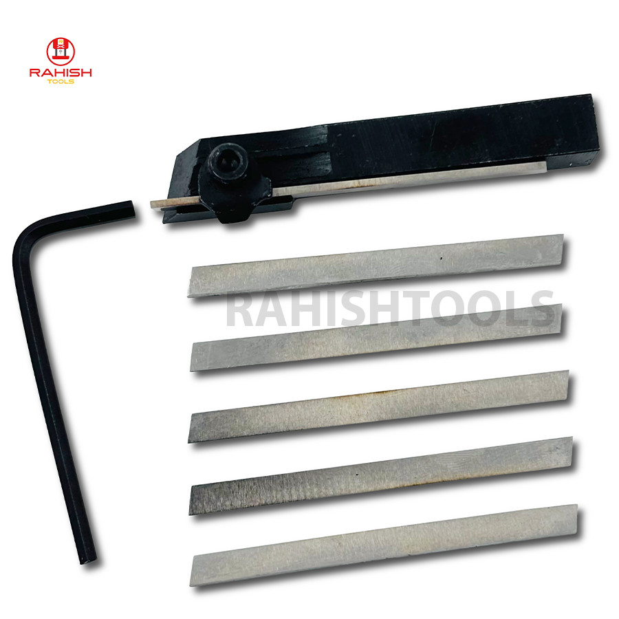 8mm Mini Parting Tool Cut Off Holder With 6 Pcs HSS Blades For Mini Lathe USA