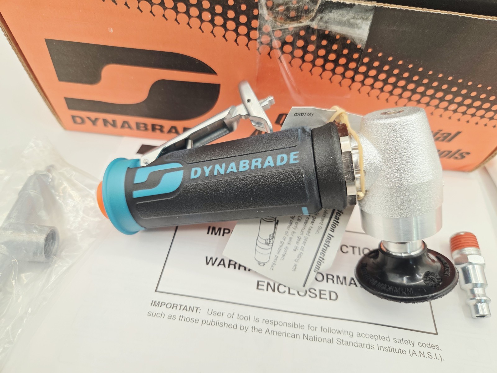 Dynabrade 47822 2″ (51 mm) Dia. Right Angle Grinder Disc Sander 20,000rpm