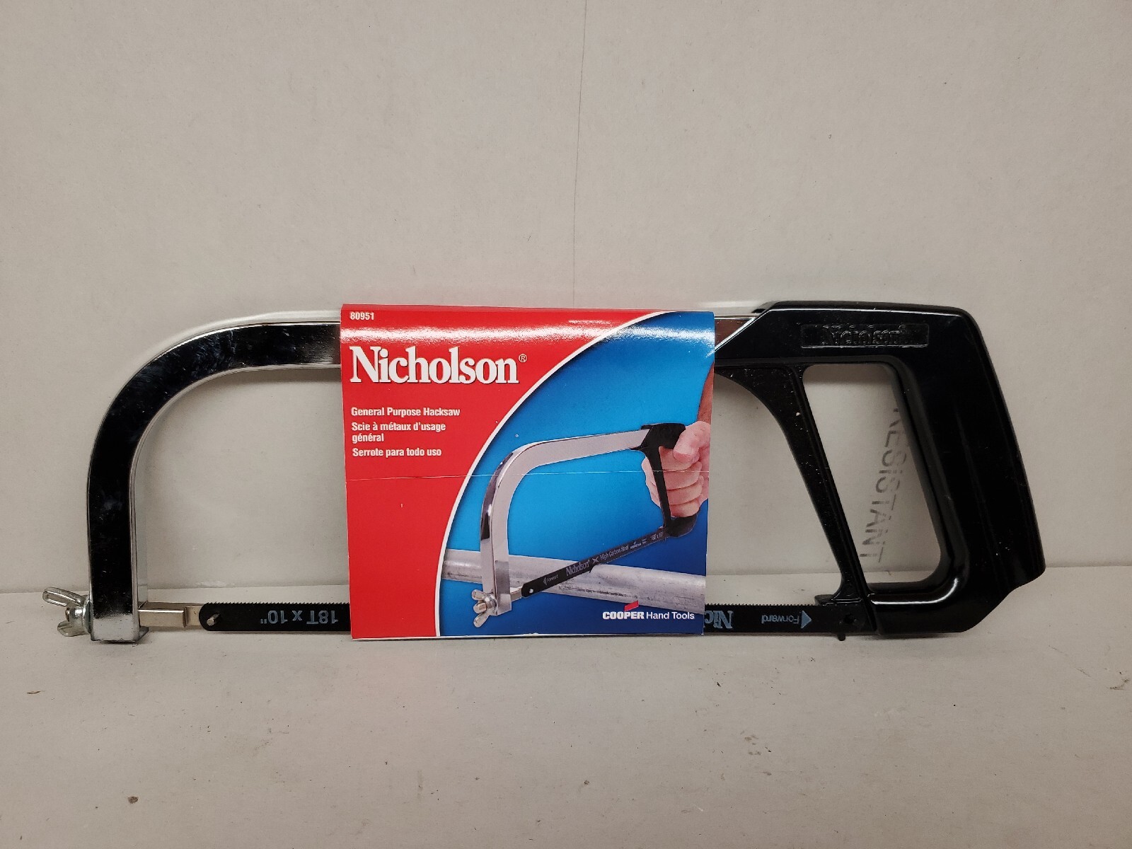 Nicholson General Purpose Hacksaw 10″ & 12″ Blade Cuts Metal Plastic Wood 80951