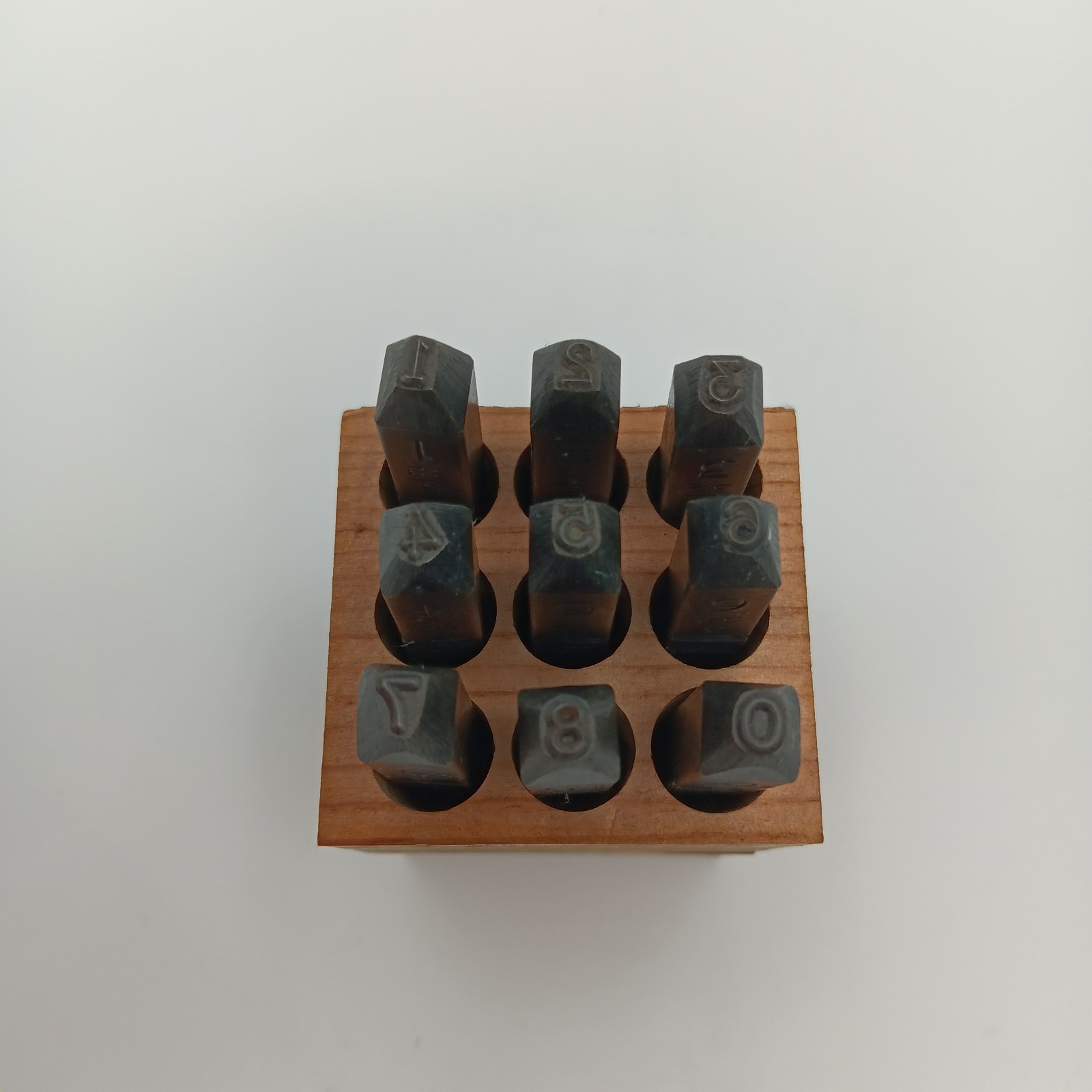 Young Bros Stamp Works 5/32” 4mm Steel Punch Set -9 Digit /Numbers Gruv Grip
