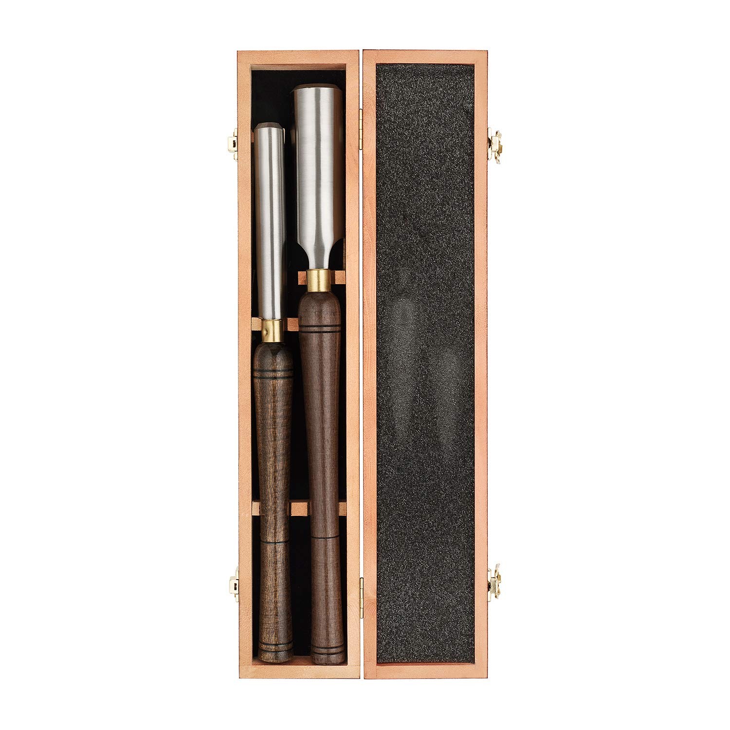 2pieces Hss Roughing Gouge Lathe Chisel Set Wood Turning Tools With Wooden Box 1