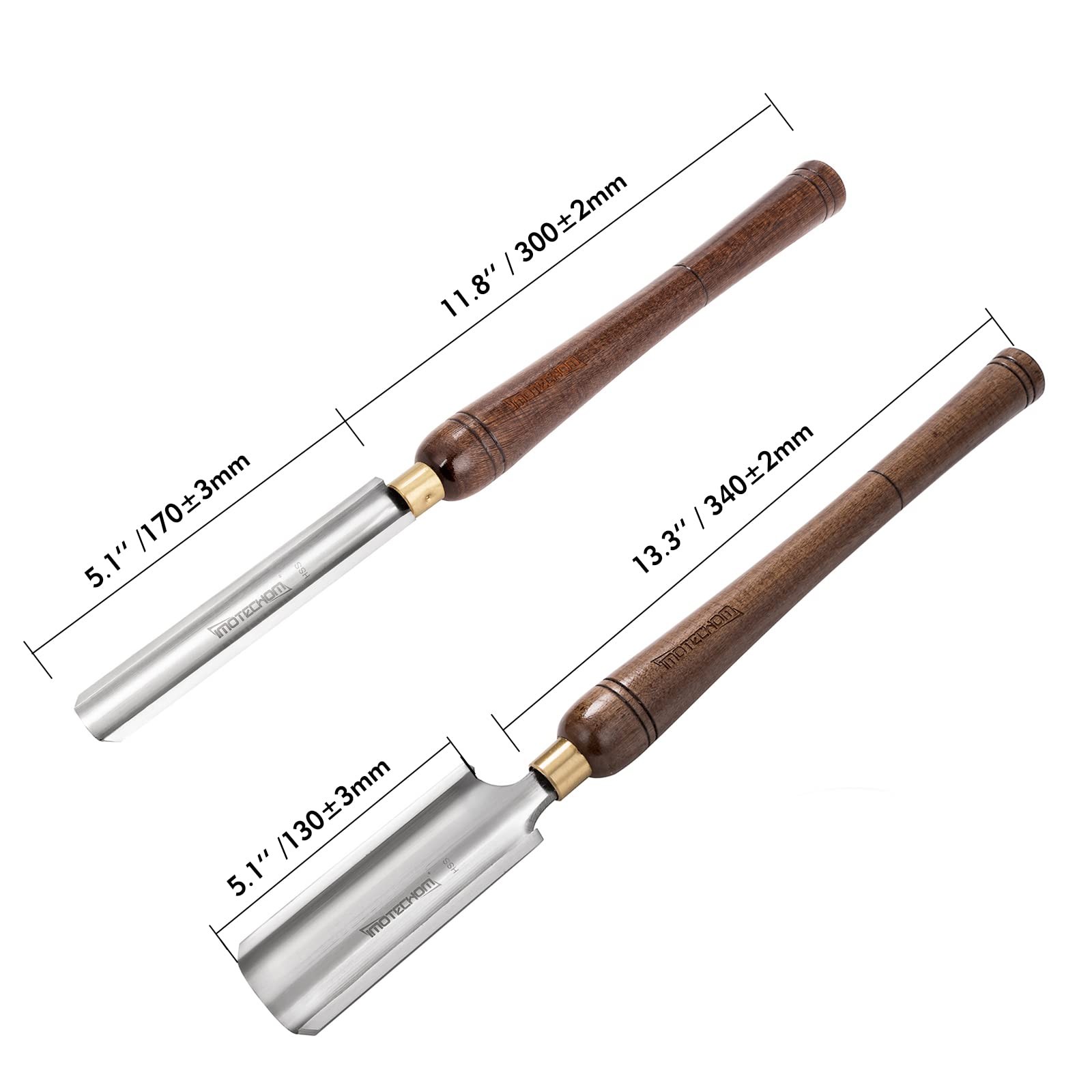 2pieces Hss Roughing Gouge Lathe Chisel Set Wood Turning Tools With Wooden Box 1
