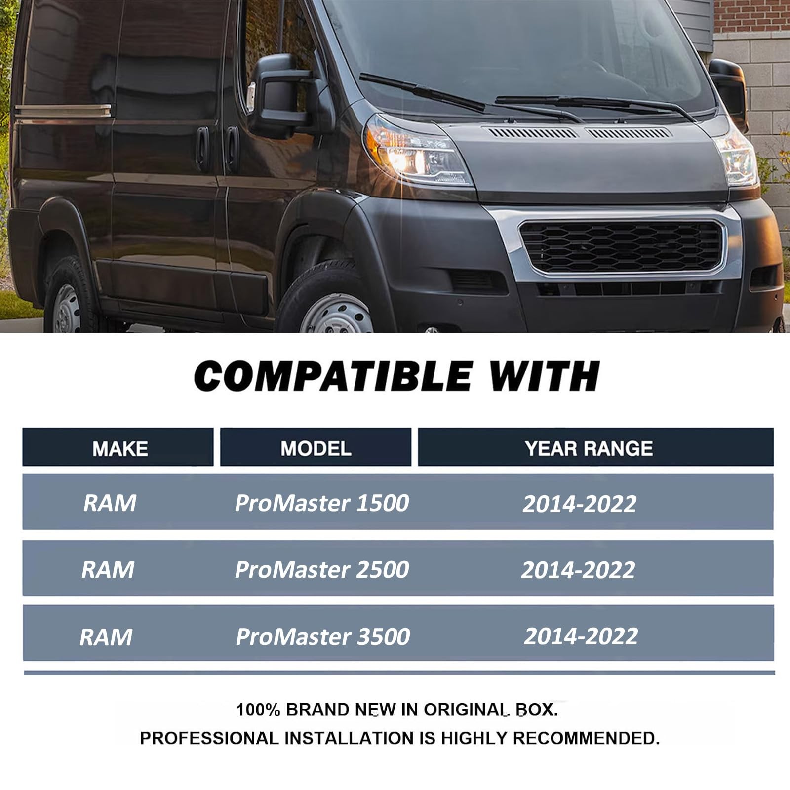 5 Pins Headlights for Dodge Ram ProMaster 1500 2500 3500 Cargo Van 2014-2022