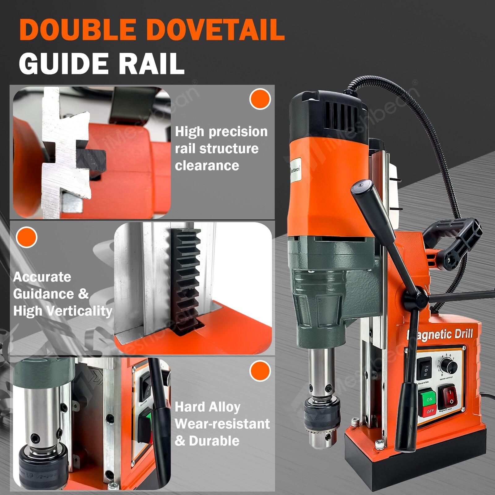 Magnetic Drill Press 1550W Coring/Tapping/Drilling Machine 13800N 760RPM 2″ Core