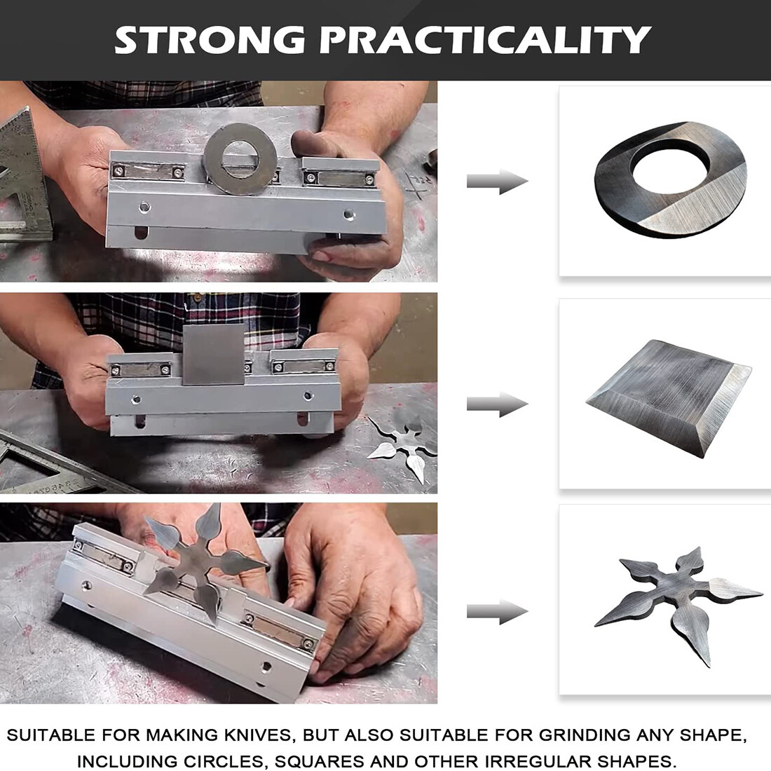 Magnetic Bevel Jig for Grinding and Sharpening Metal Knife Making Welders