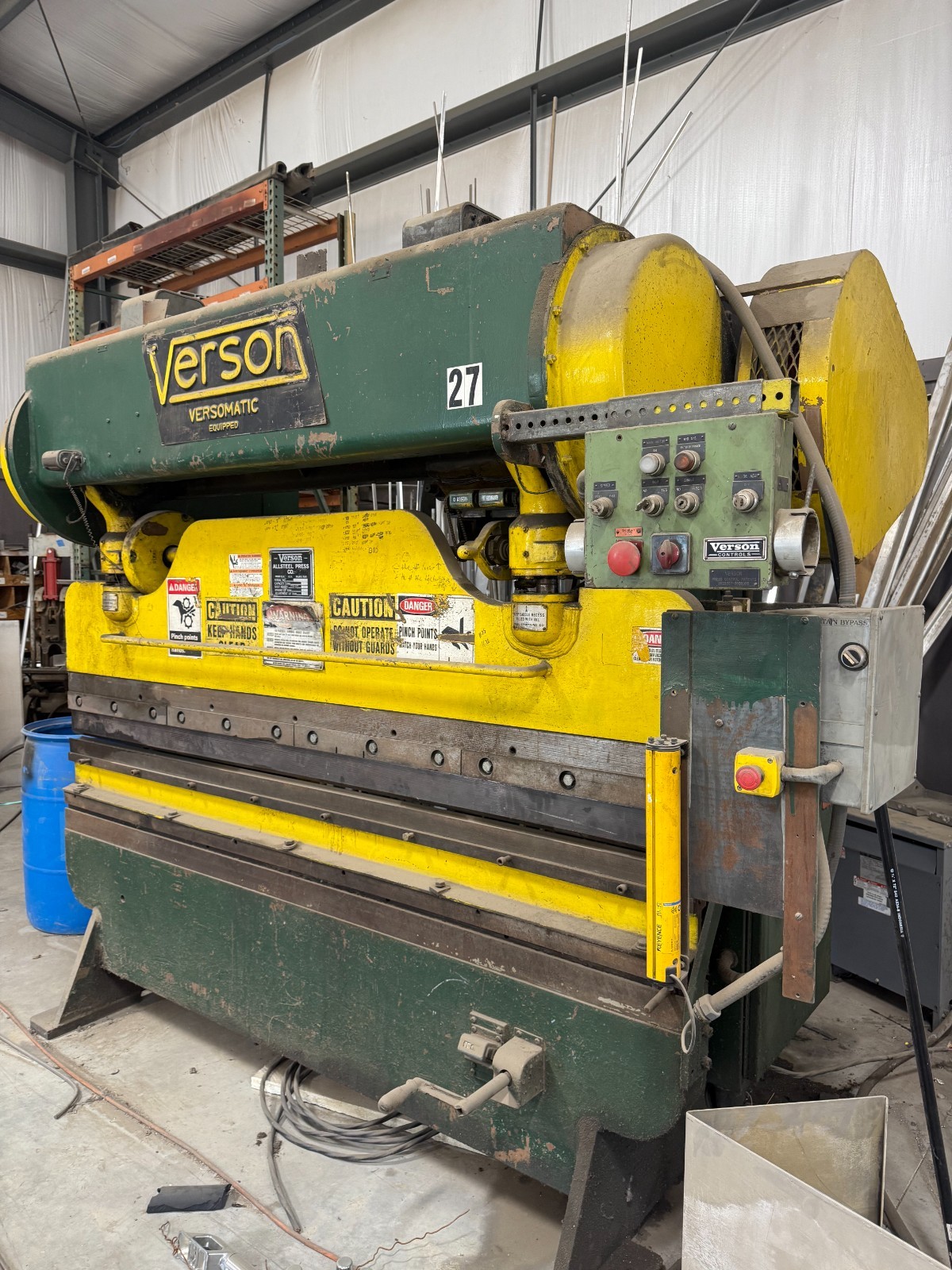 ALL STEEL PRESS CO. VERSON 50 TON PRESS BRAKE MOD. 2078-50 SERIAL NO. 23434-2078