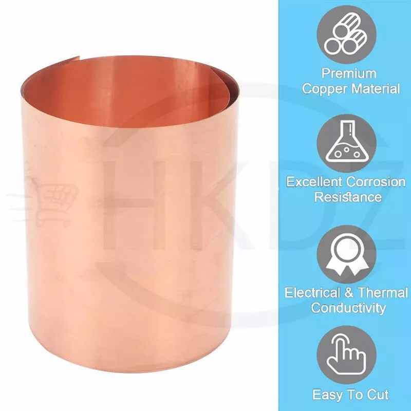 99.99% Pure Copper Cu Metal Sheet Roll Foil Plate Strip T2 Thickness 0.1mm -3mm