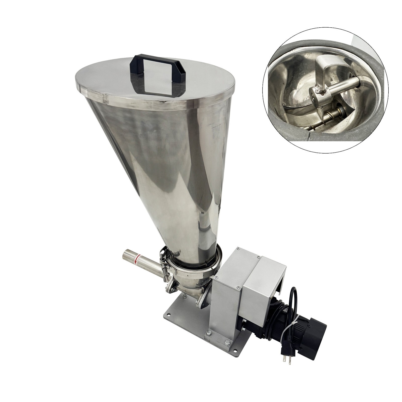 220V 0.12KW 1PH 0.6-3kg/h Stainless Steel Twin Screw Feeder Granule Fiber Sheet