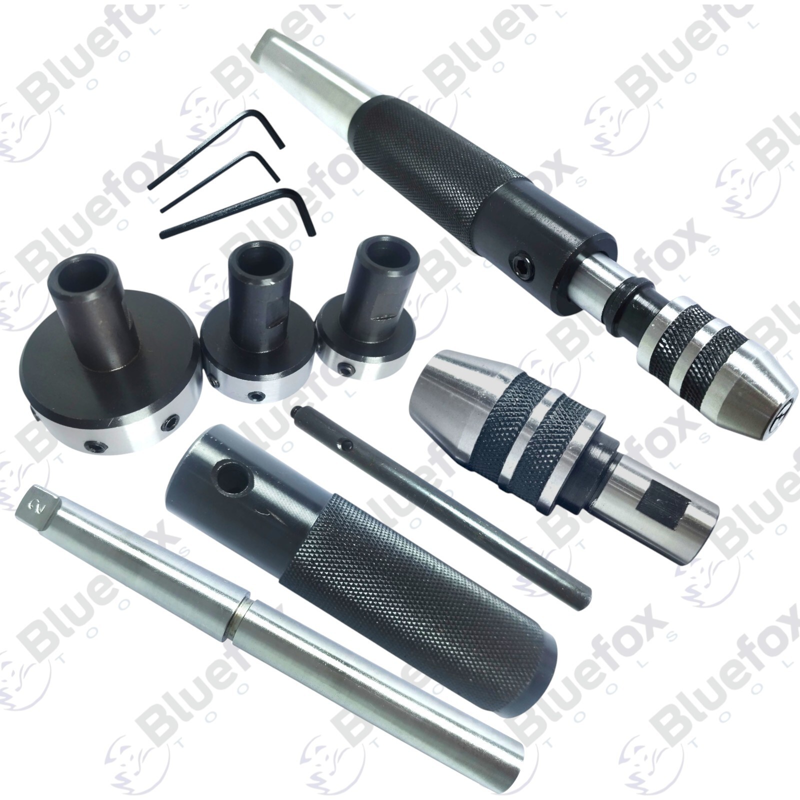 Lathe Tailstock Tap And Die Holder Set 8 Pcs MT2 MT3 Shank Tapping Threading Kit