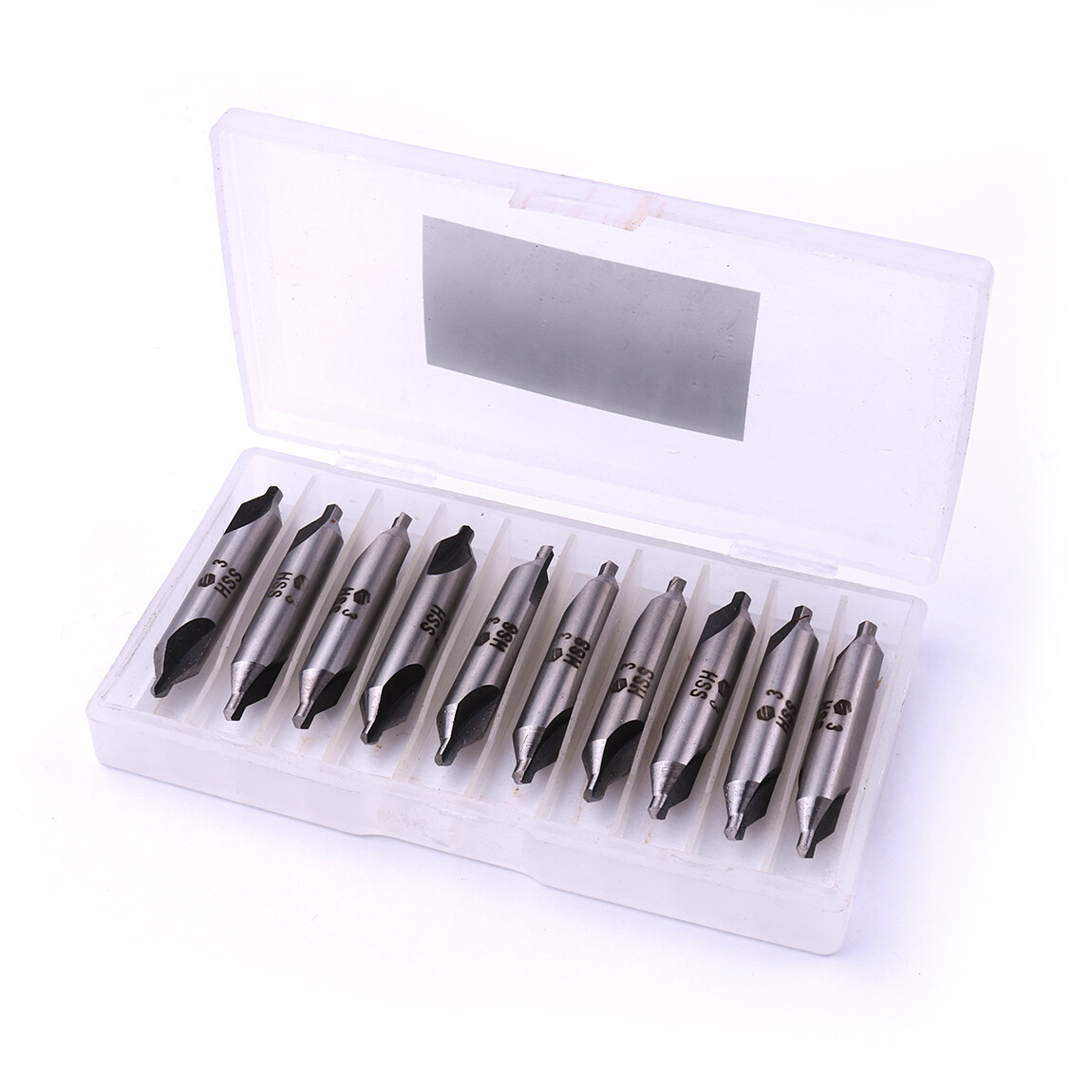 10PCS HSS 60 Degree Countersink Drill Bit Set, 3.0mm Center Hole Tool for Metal