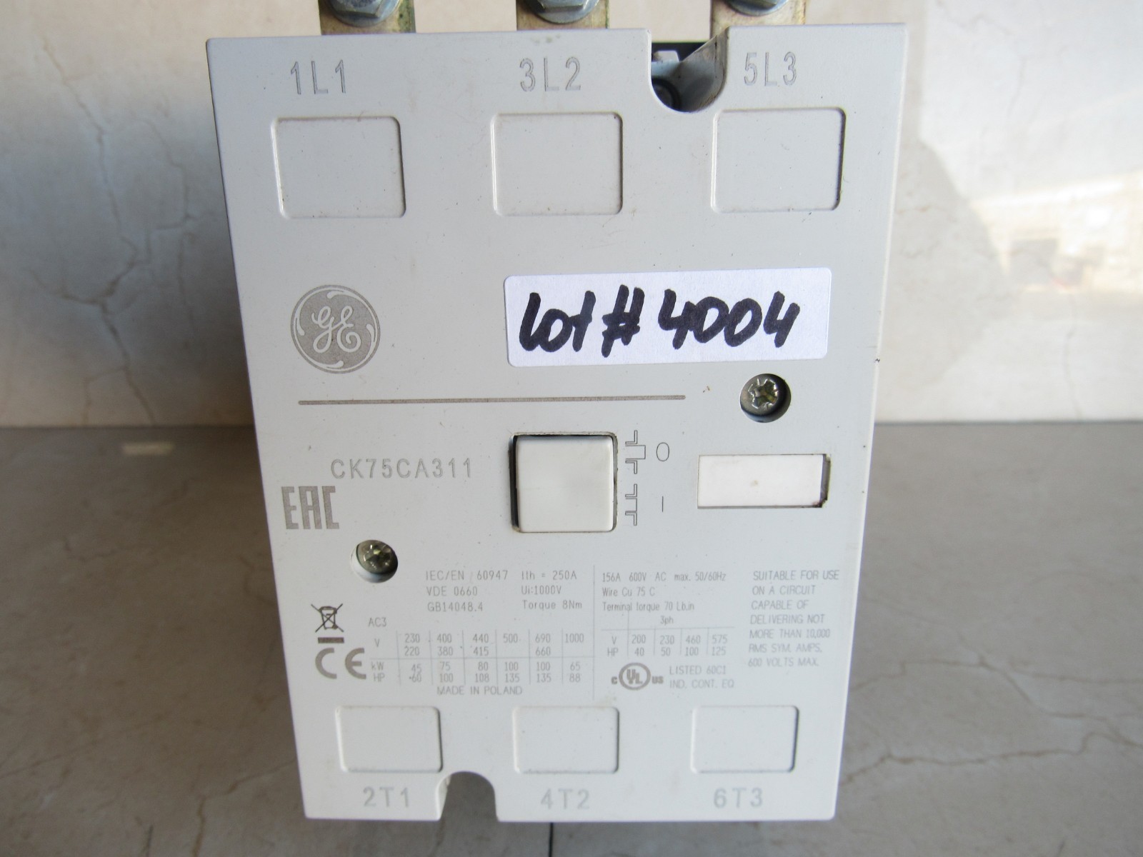 GE General Electric CK75CA311 EAC Lot # 4004 Listed by Mike