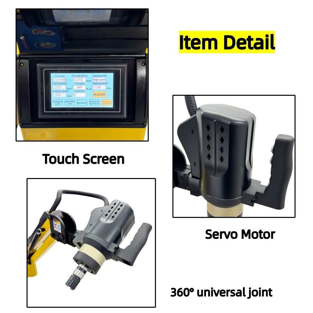 M3-M20 Electric Tapping Machine 110V 1200W 360° Arm Touch Screen Tapper