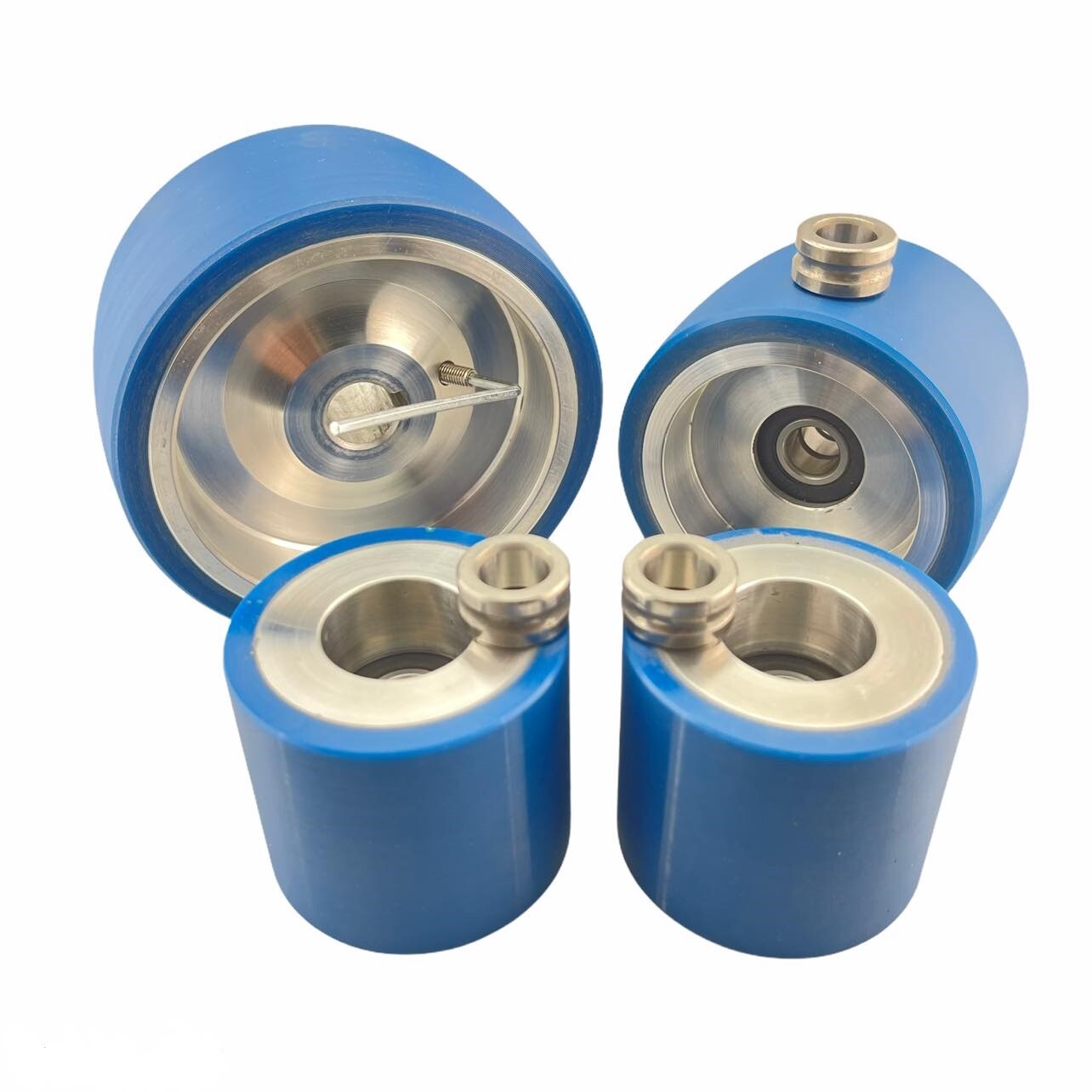 Belt Grinder 2″x72″ Wheel Set 4 1/2″ Drive 5/8″ Bore 3 1/2″ Track 2 1/2″ Idler