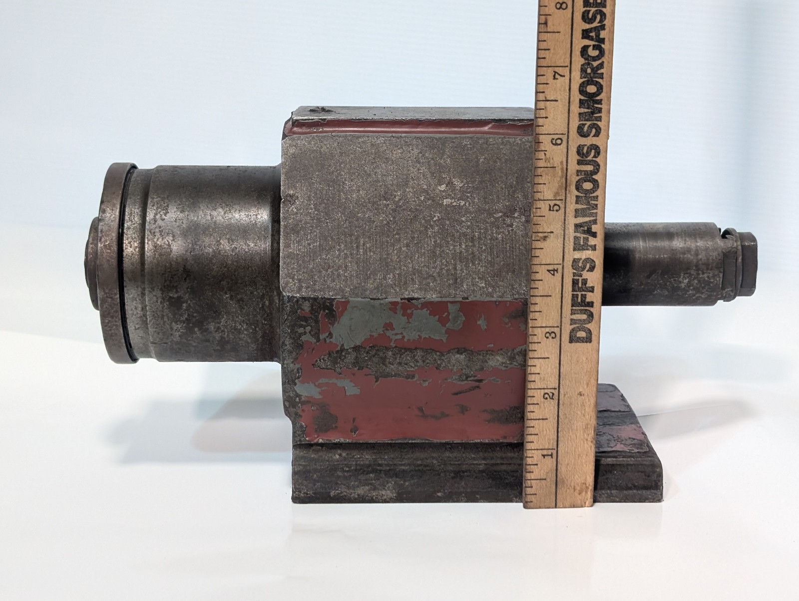Vintage Red Head Industrial Grinding Machine Spindle Head, Unknown Model