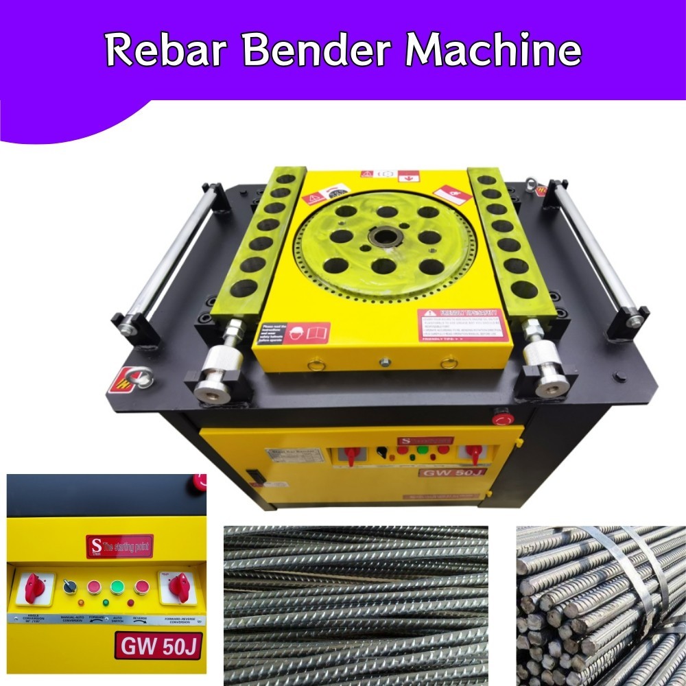 GW-50J 1/4″-2″ Heavy Duty Rebar Bender 220V 4KW Electric Steel Bar Bender