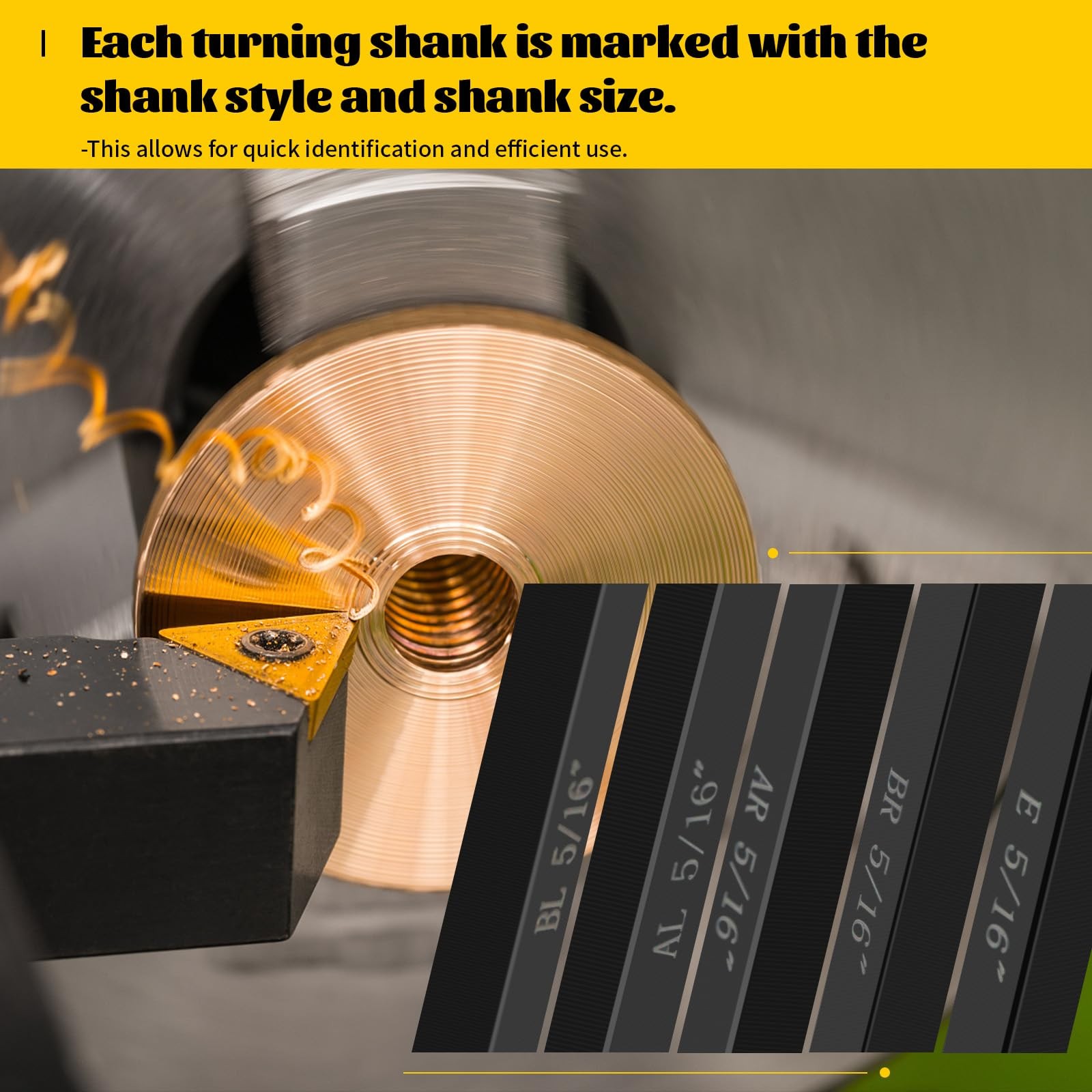 Metal Lathe Cutting Tools,5pcs 5/16” Shank Carbide Metal Cutting Tool Bits Kit,