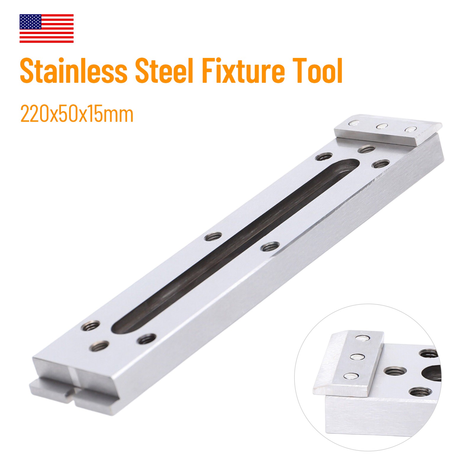 CNC Wire EDM Fixture Board Stainless Jig Tool For Clamping Leveling 220x15x50mm