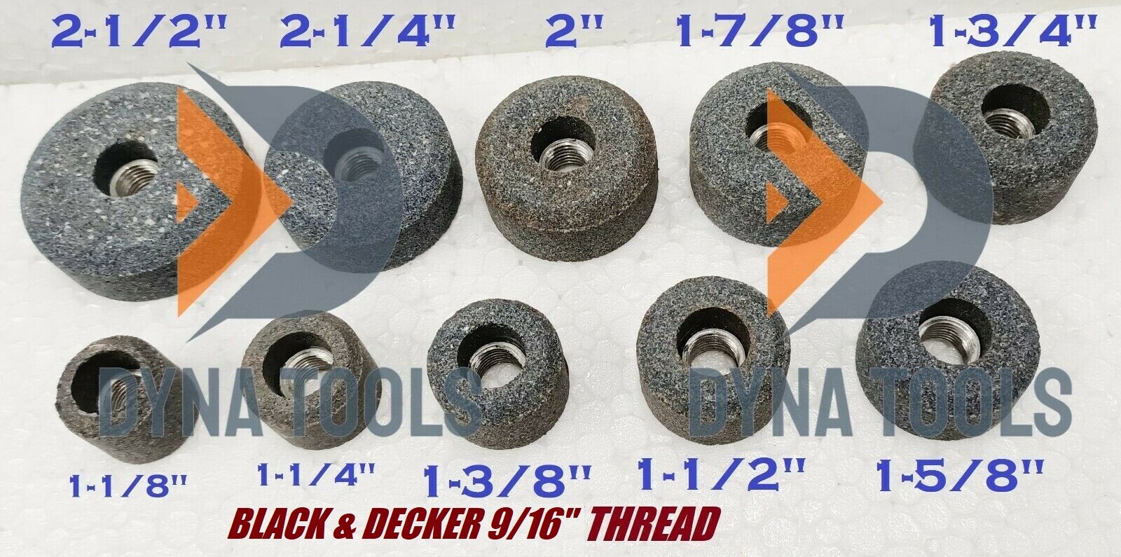 VALVE SEAT GRINDING STONES SET OF 10 PCS For B & D HOLDER 9/16″ Thread 80 Grit.