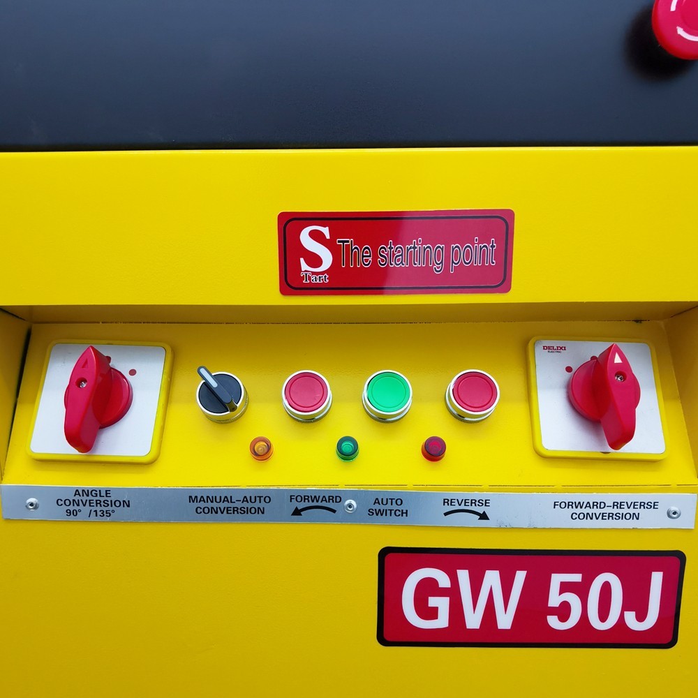 GW 50J Industrial Rebar Bender Machine Bends 6-50mm Rebar, 4KW Copper Motor 180°