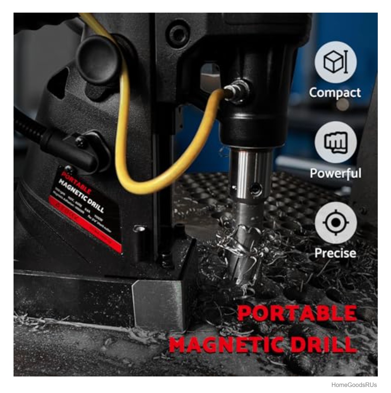 Magnetic Drill Press 1100W 120V 2 Inch Depth Portable 700 RPM Kit Case