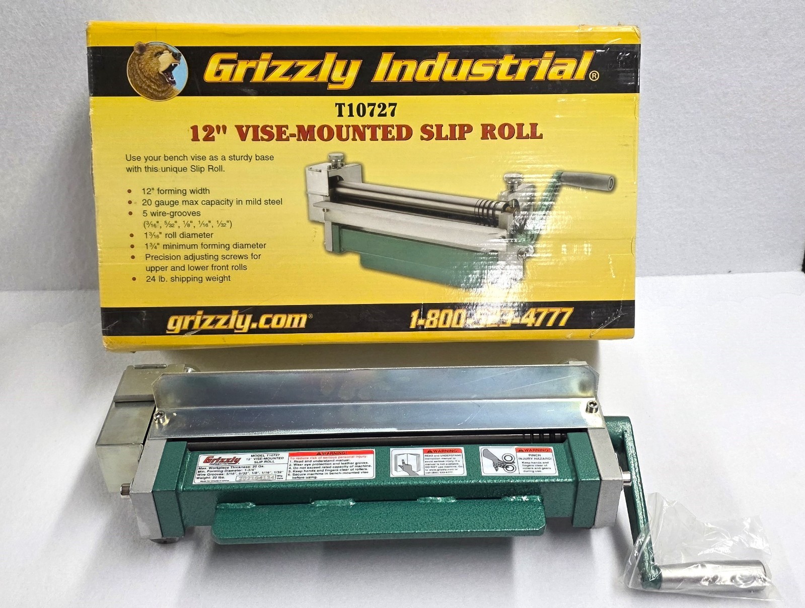 ⚙️ GRIZZLY Industrial T10727 12 Inch Vice-Mounted Slip Roll