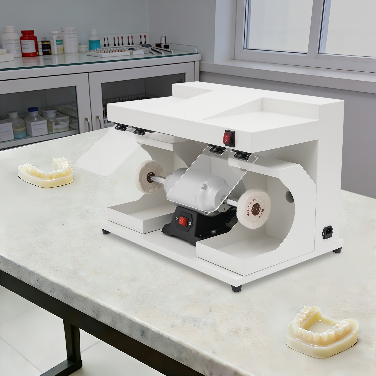 550W Electric Double Dust Shield Head Polishing Machine for Jewelry/Hardware/DIY