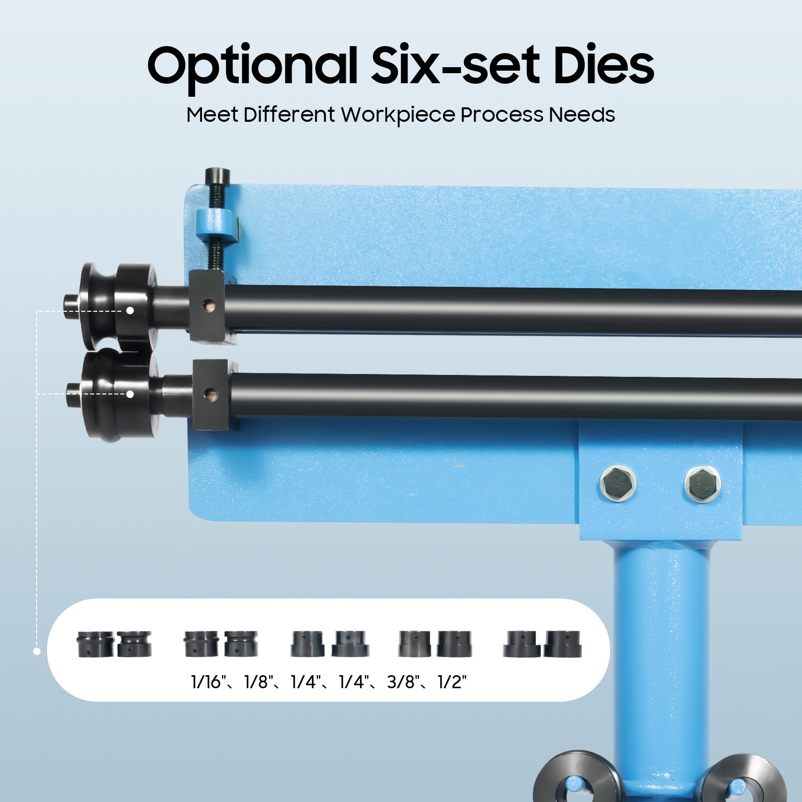 Manual Bender Bead Roller Sheet Metal Bending Machine 6 Pairs Profile Roller