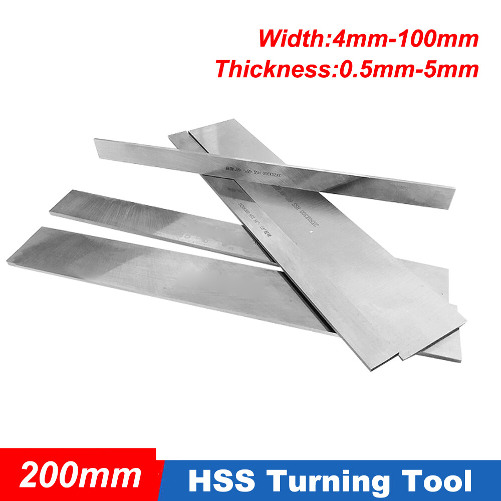 High Speed Steel Bar Strip HSS Lathe Steel Turning Tool L :200mm T:0.5mm-5mm