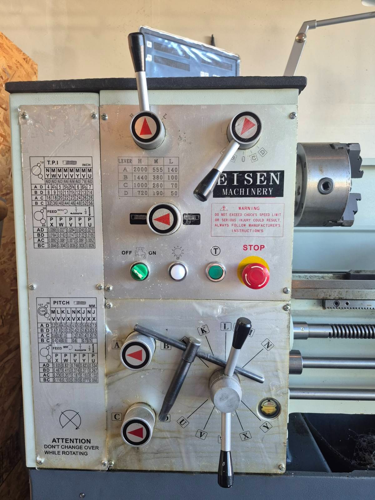 EISEN 1440GE Precision Lathe, 5HP, Low Hours