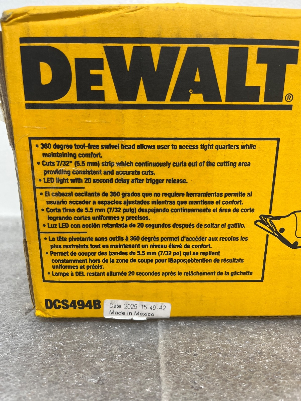 DeWalt DCS494B 20V MAX 14 Ga Swivel Head Double Cut Metal Shears Tool Only