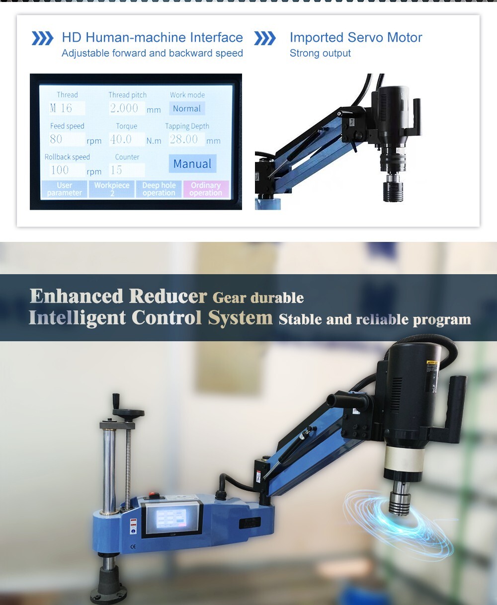 US Stock SFX-M24HR 110V Electric Tapping Machine Tap Range M4-M20 Touch Screen