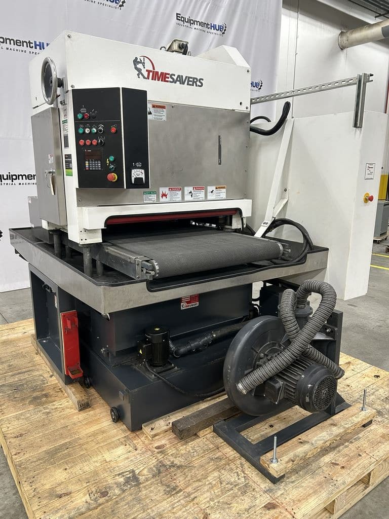 Timesavers LYNX 37MWT-D-60 37″ Wet Wide Belt Finishing / Deburring Machine (2…