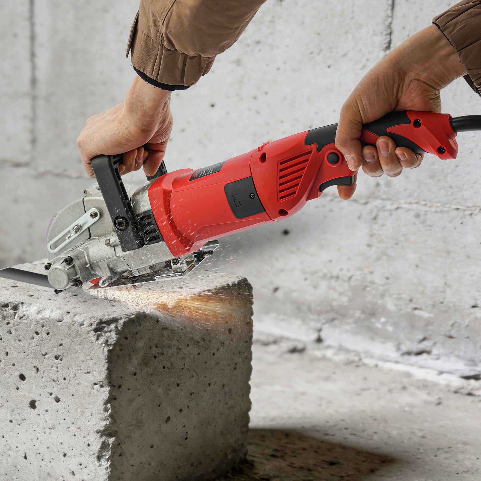 Red Electric Wall Groove Cutting Machine, Slotting Machine, Concrete Wall Chaser