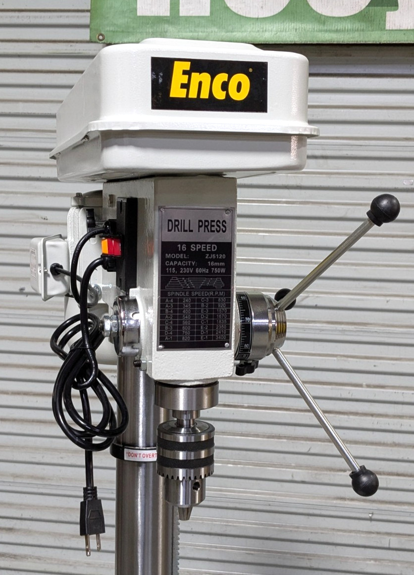 ENCO Drill Press 13.622" Swing 3/4HP Step Pulley Drive 115V Scratch &am