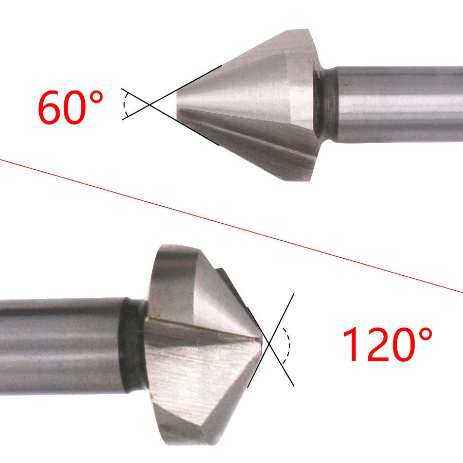 Chamfer End Mill 6.3-50mm 60/90Deg 1/3Flute HSS High Speed Steel Cutter Tools