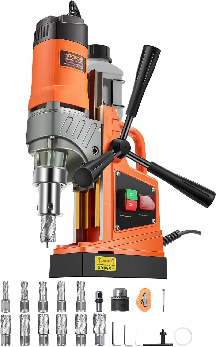 Mag Drill Press, 1300W 1.57″ Boring Diameter, 2922lbf Power Portable Magnetic…
