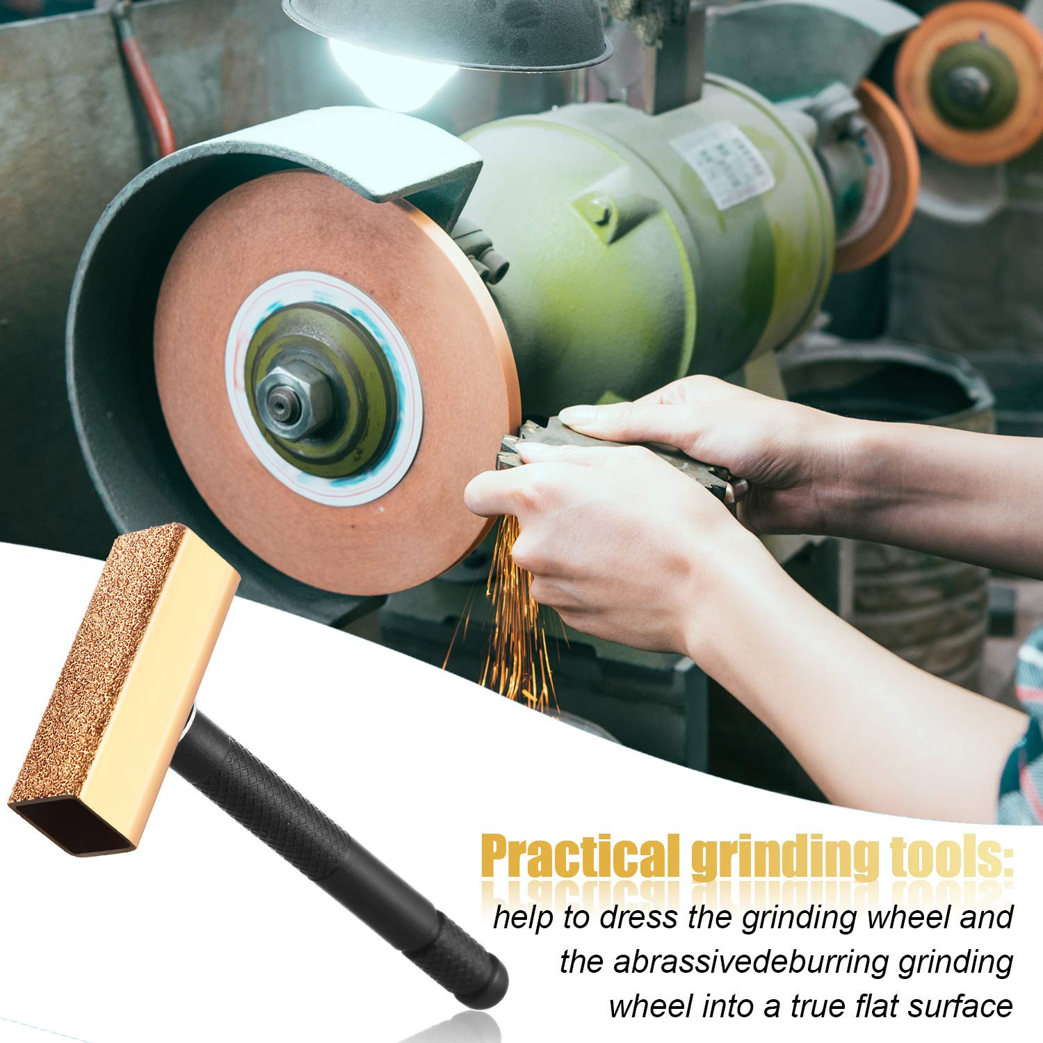 3 Pieces Grinding Wheel Dresser Tool Diamond Stone Grinding Dresser Tool with Fl