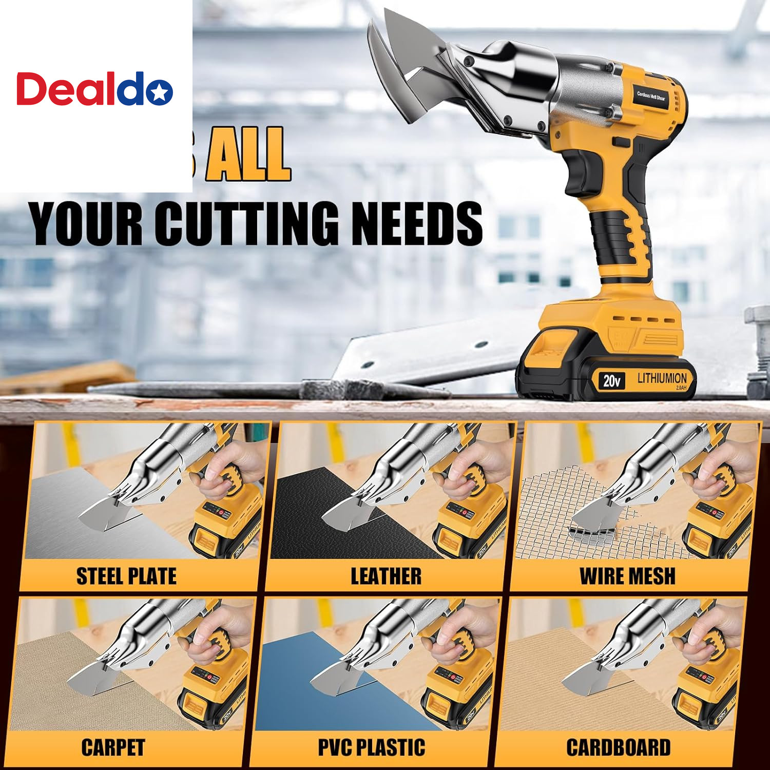 Cordless Sheet Metal Cutter Brushless for De-Walt 20V Max Battery(Tool Only), Me