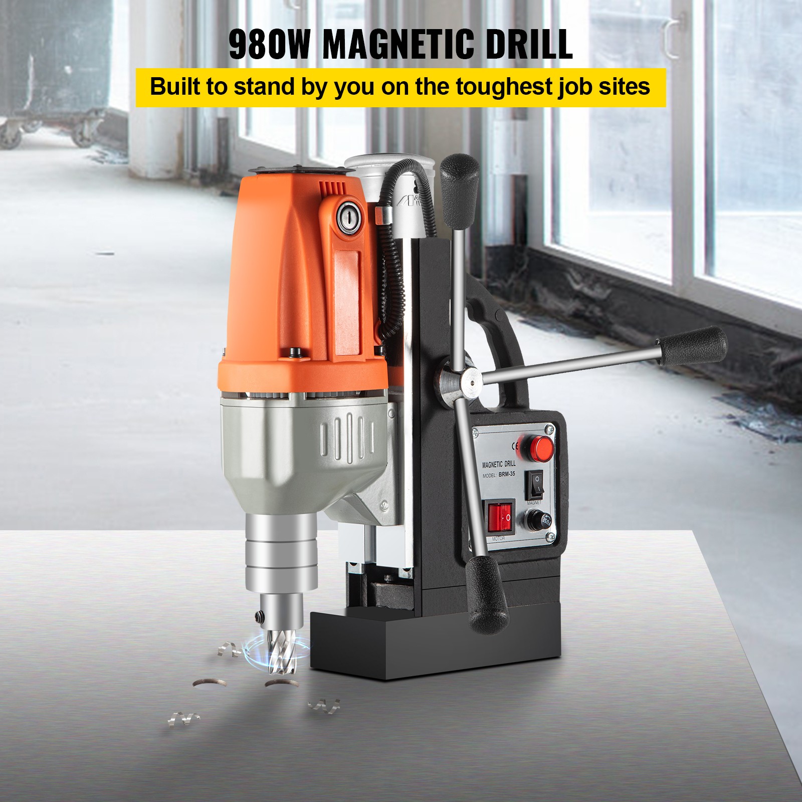 BRM35 Magnetic Drill Press Industruial Compact Pinion Guide 150mm Distance