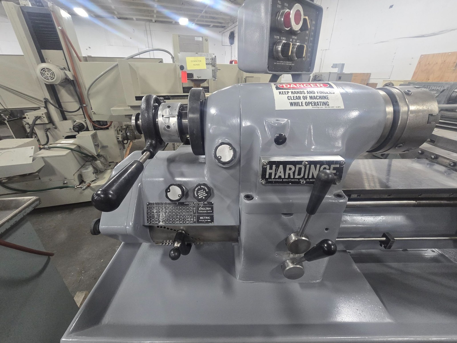 11”x18” Hardinge HLV-H-EM Tool Room Lathe w/Inch/Metric