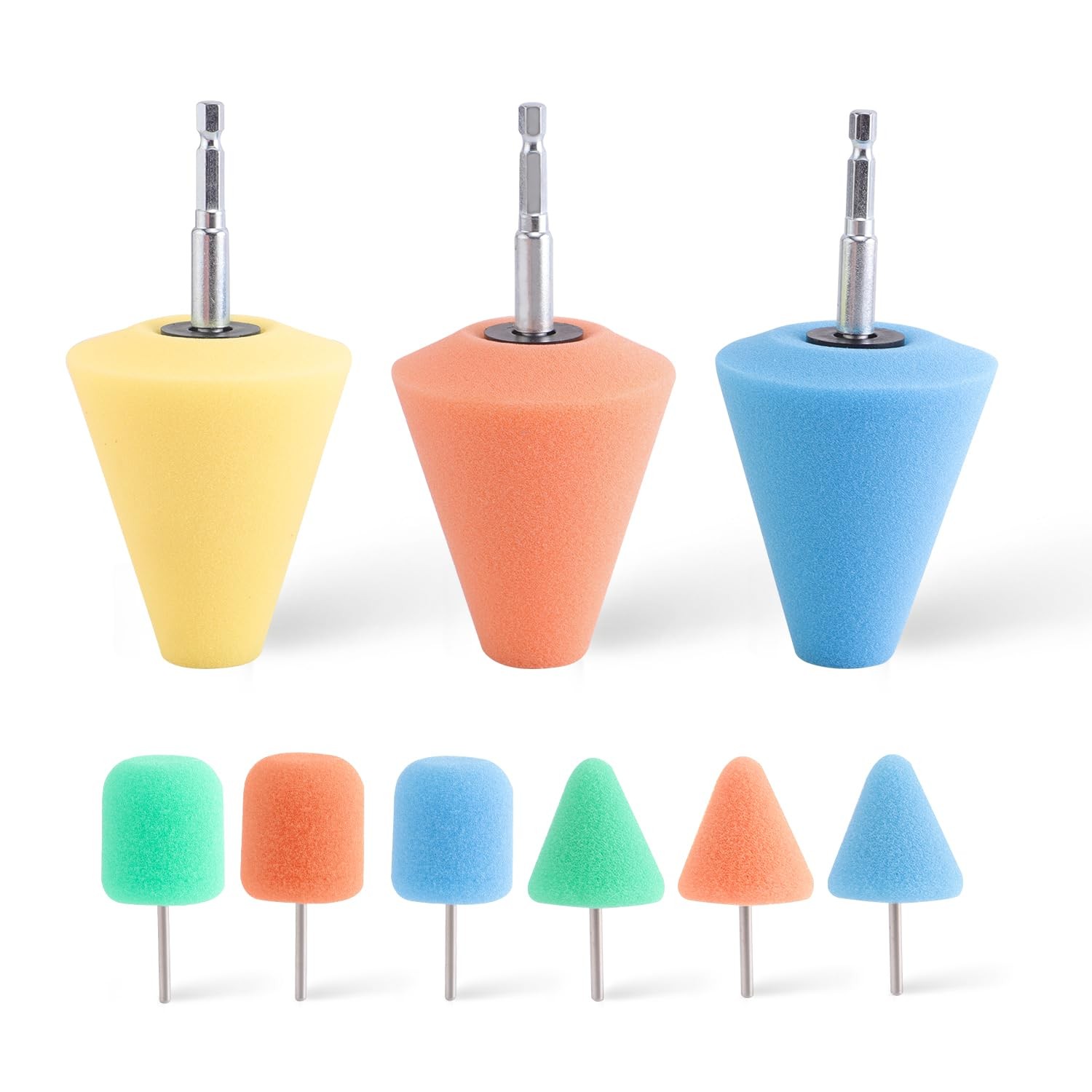 Polishing Cone ZFE 9 PCS Sponge Buffing for Automotive Car Wheel Hub Care,…