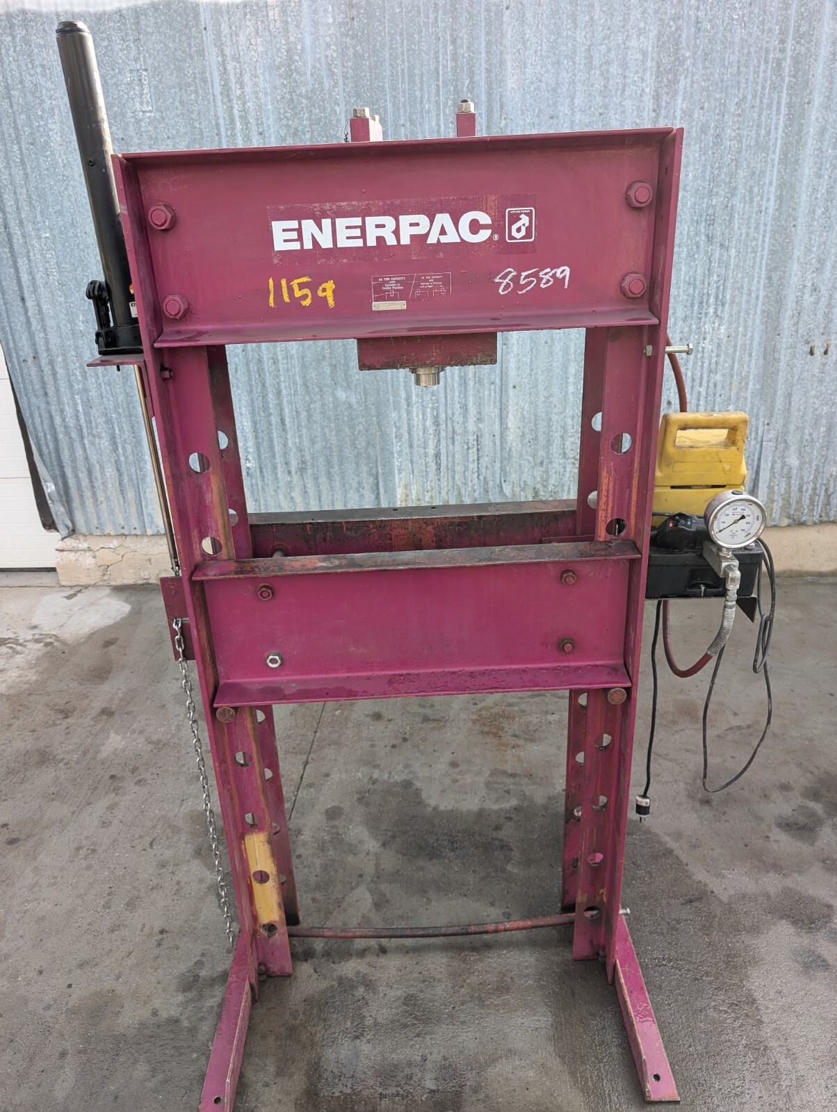 Enerpac 50 Ton, H-Frame Electric Over Hydraulic Press With Interchangable Bits