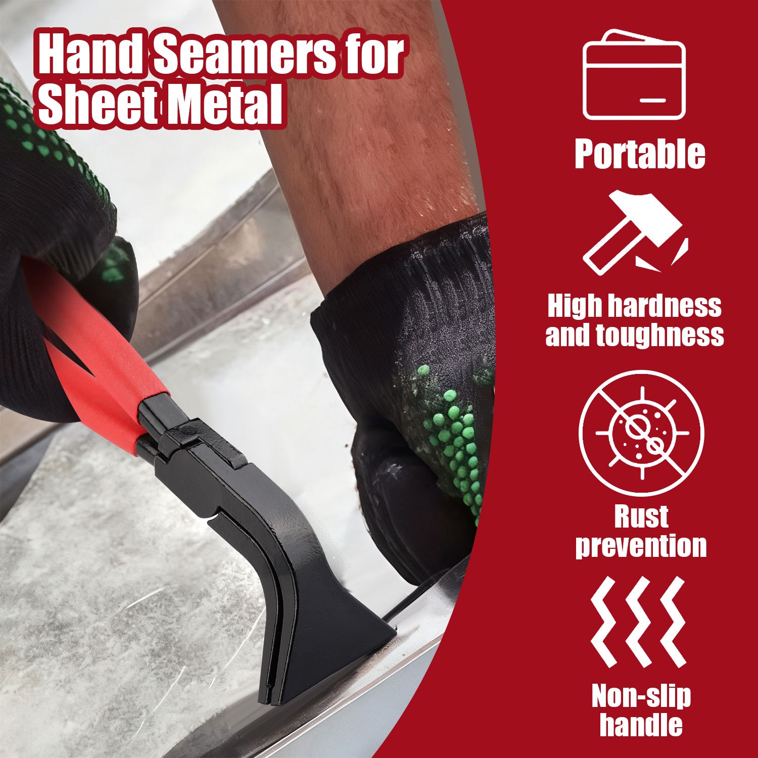 1-Piece Sheet Straight Bending Plier Hand Seamers Sheet Metal Tool 45°