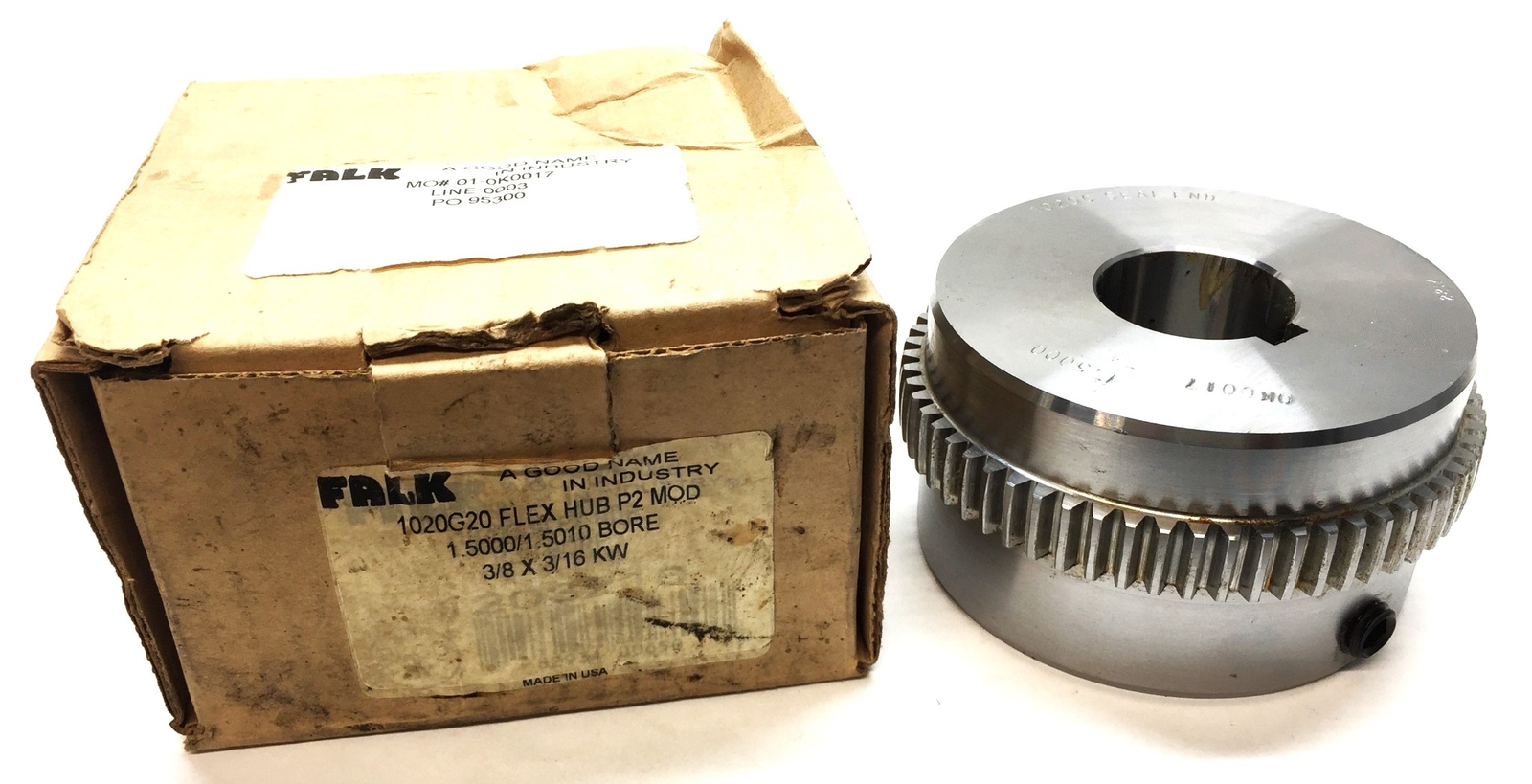 Falk 1020G20 Flex Hub P2 Mod 1.5000/1.5010 Bore 3/8″x3/16KW NOS