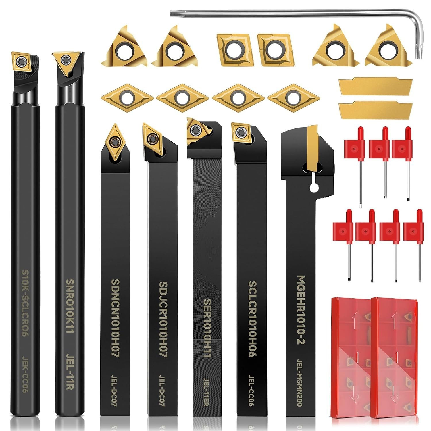 21Pcs Indexable Lathe Turning Tool Kit