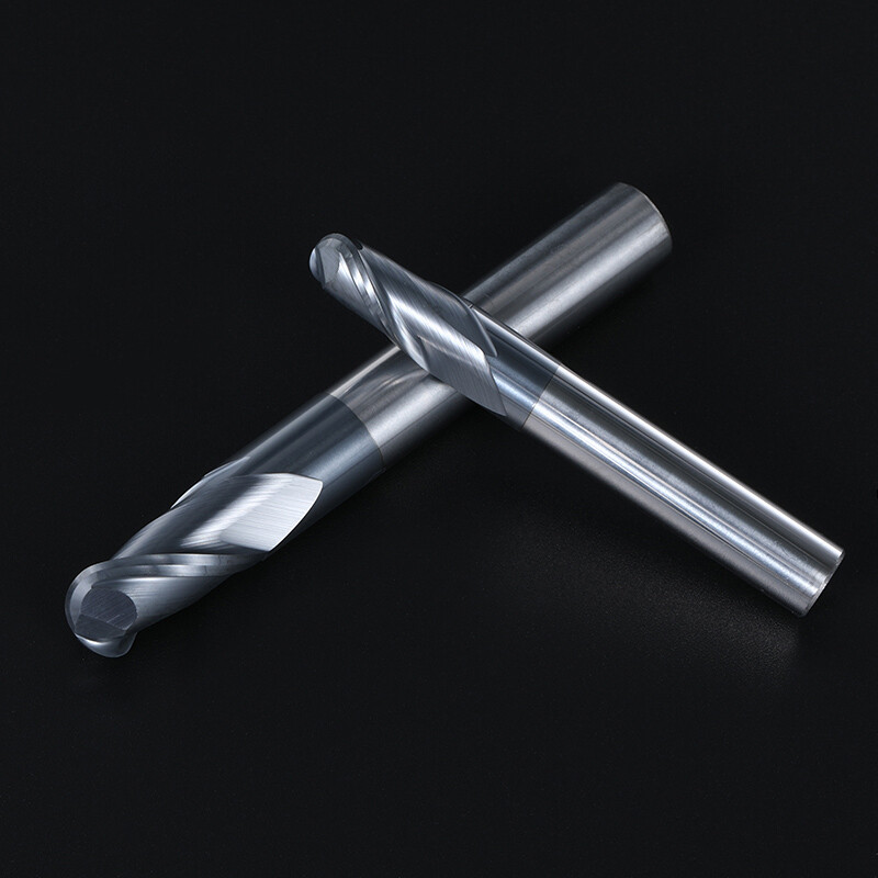 Radiu R0.9-9mm Solid Carbide 2 Flute Ball Nose End Mill TiAlN Coated Slot Drill