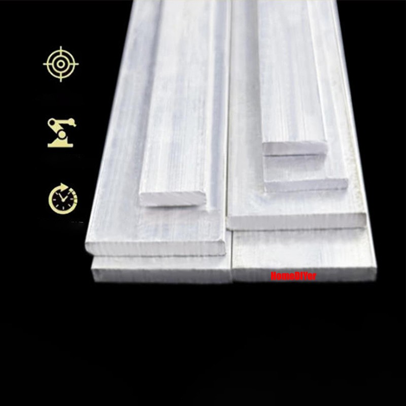 6061 Aluminium Flat Bar Strip Metal 500mm Length 1.4mm-35mm Thick Multiple Sizes