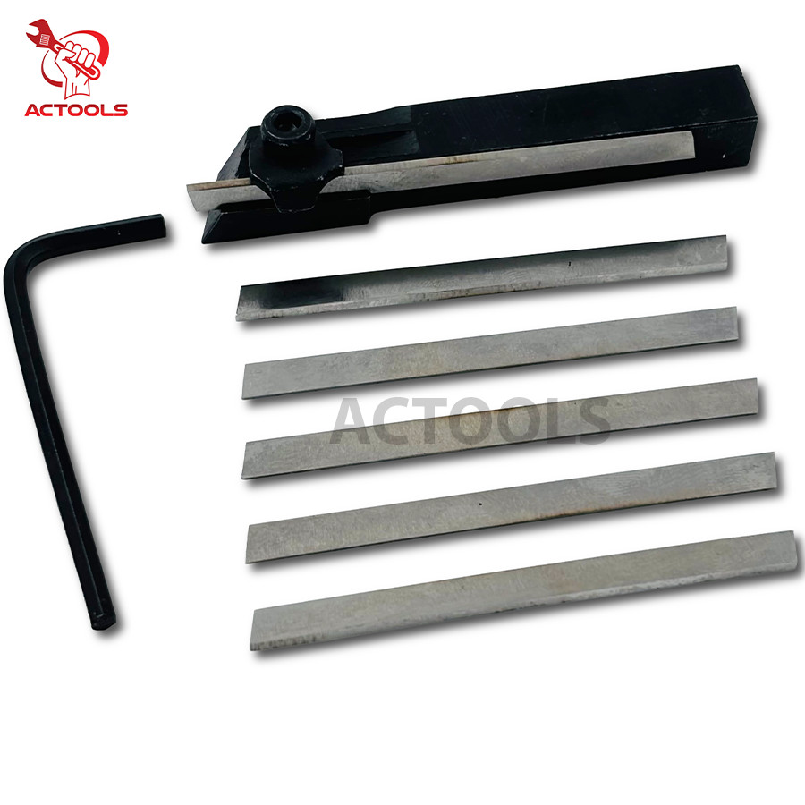 New Mini Parting Tool Cut Off Holder 8mm With 6 Pcs HSS Blades For Mini Lathe