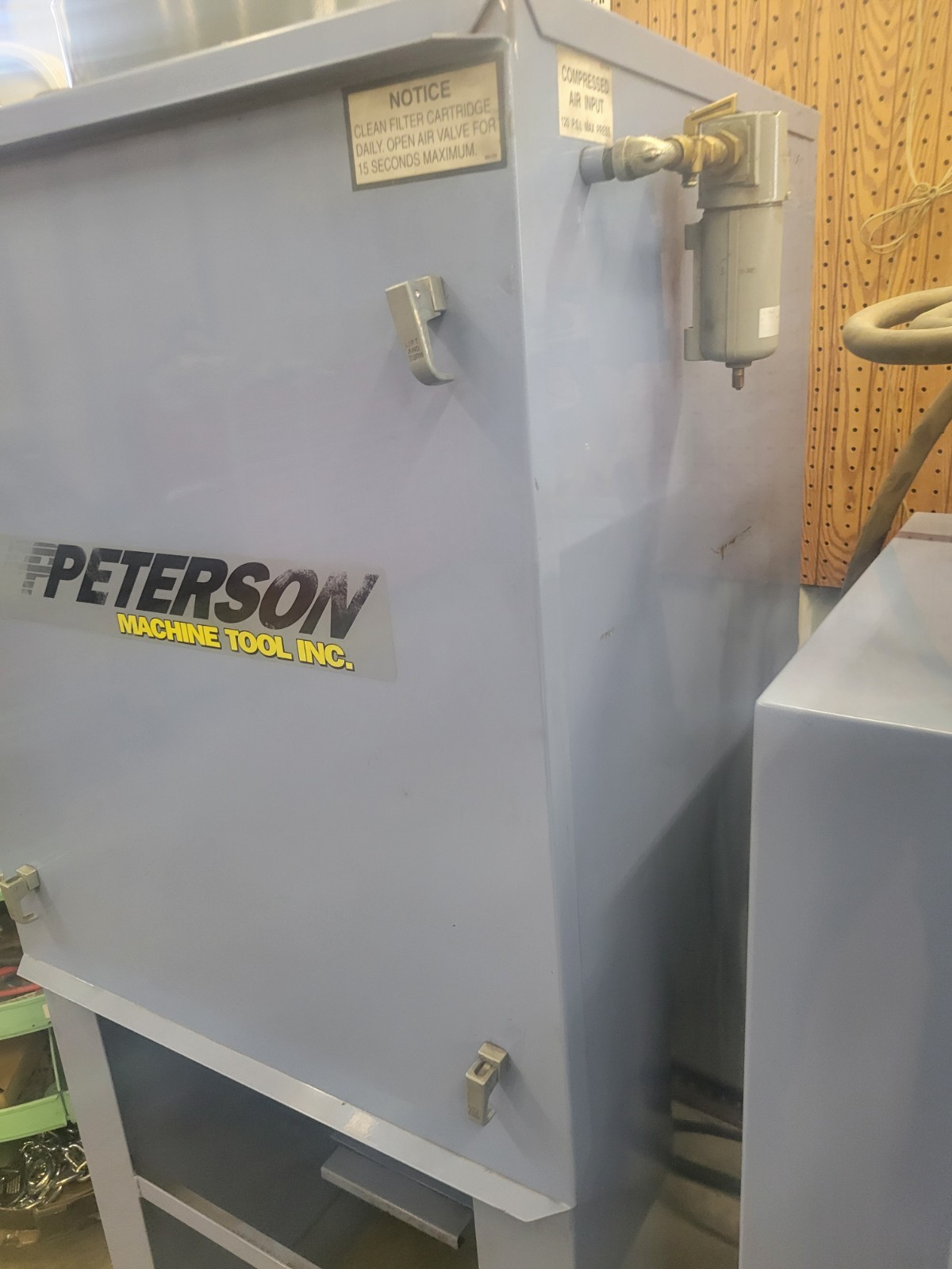 Peterson Machine Tool Co. Large Tumbler with Filtration System and Abrasive