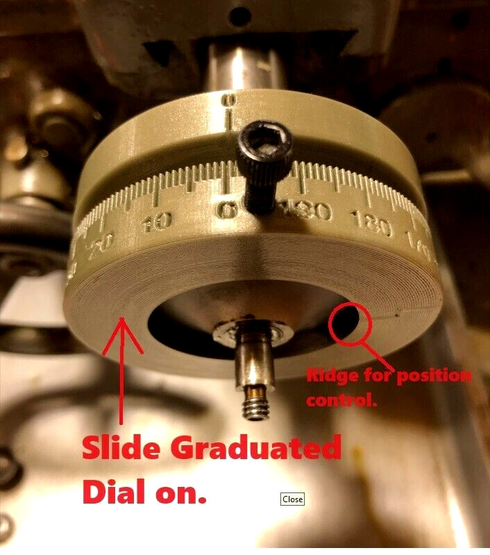 South Bend 9/10K lathe Cross Feed large 3″ dial, easy read (Fits over 1.03 dial)
